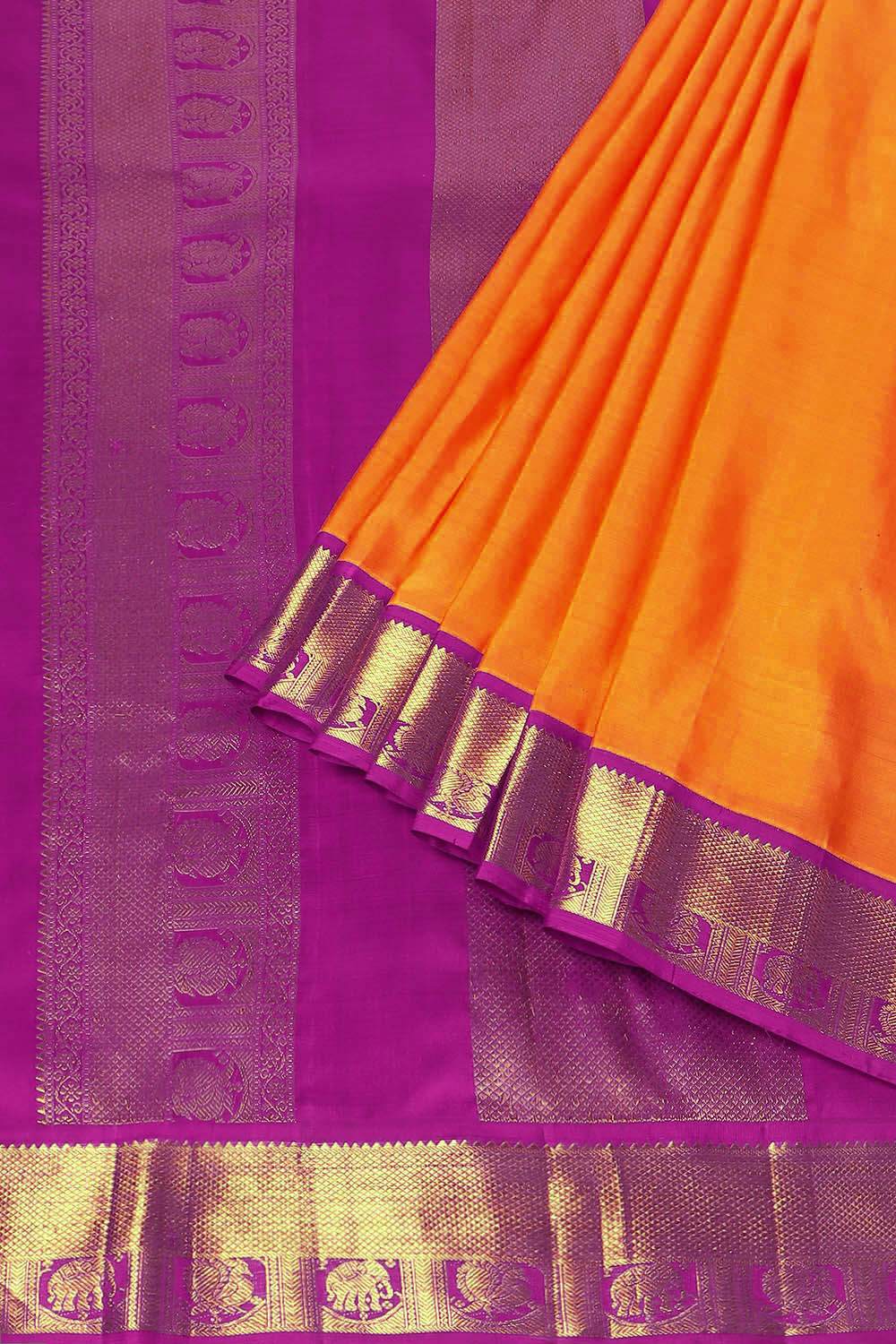 Orange Pure Silk Kanjivaram Saree image number null