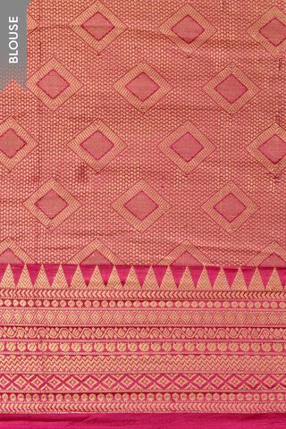 Light Pink Pure Silk Organza Cutwork Banarasi Saree thumbnail image number null