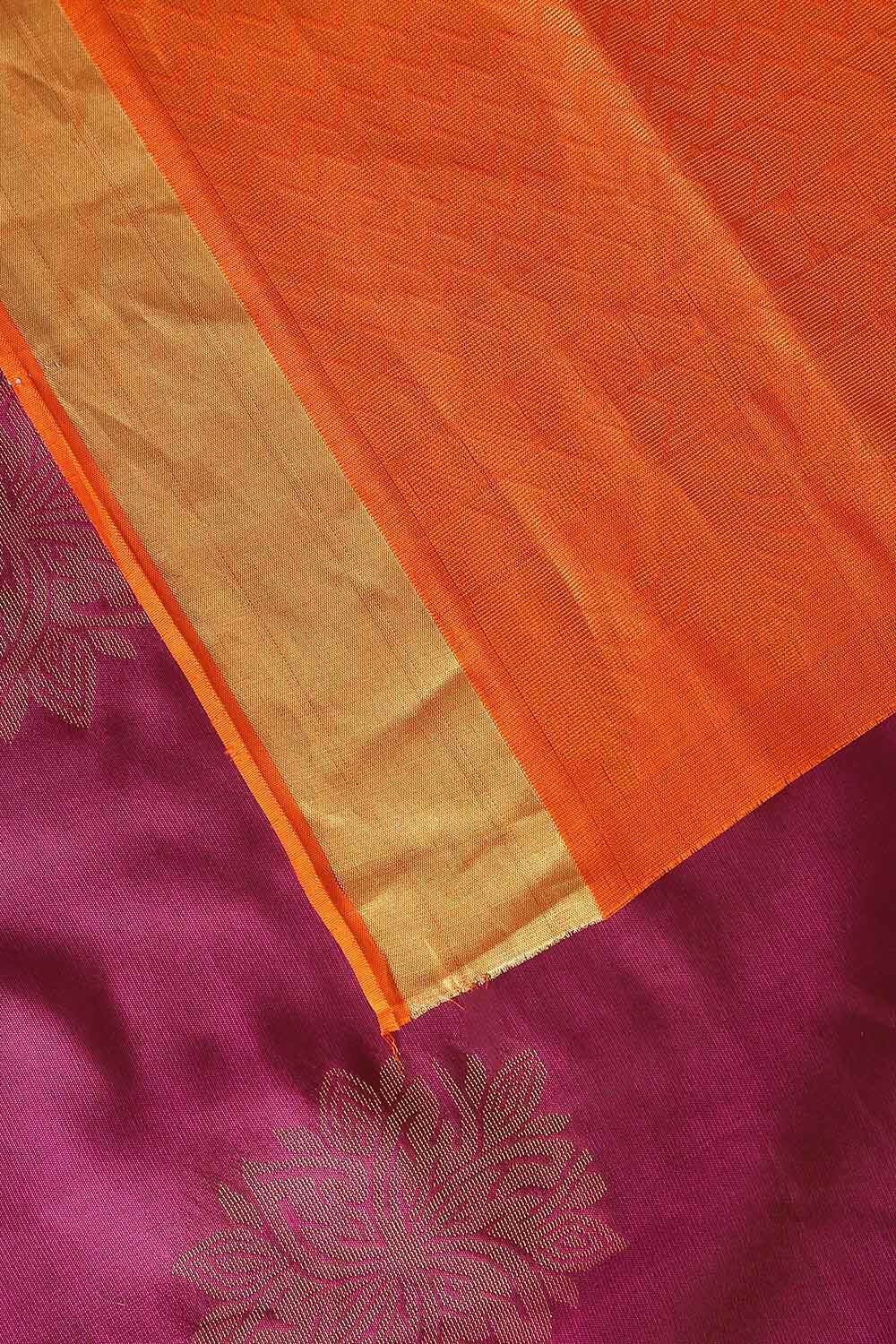 Purple Pure Silk Tencel South Saree image number null