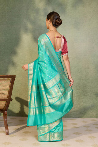 Blue Silk Viscose Cutwork Banaras  Saree thumbnail image number null