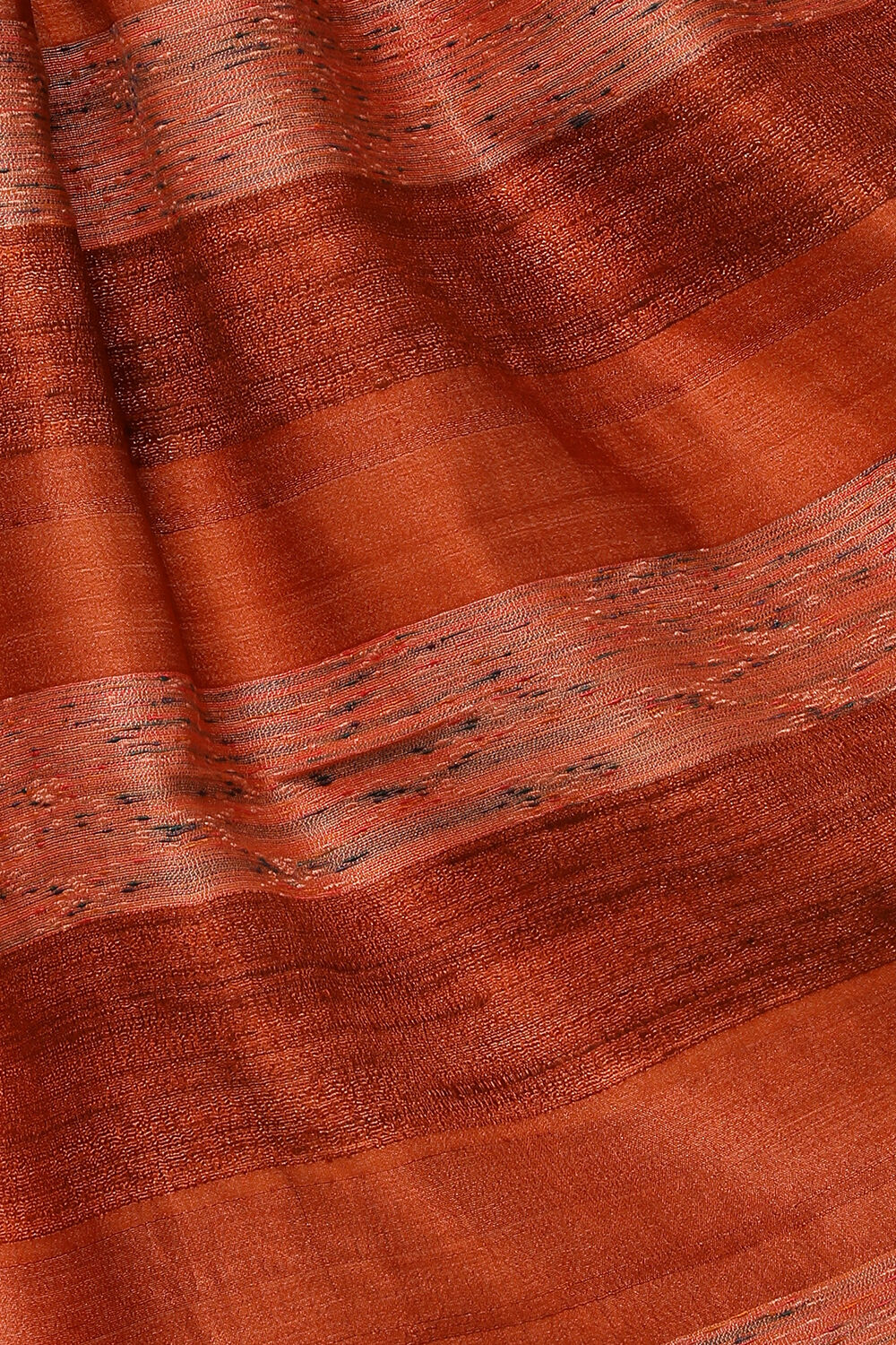 Dark Orange Pure Tussar Silk Woven Saree image number null