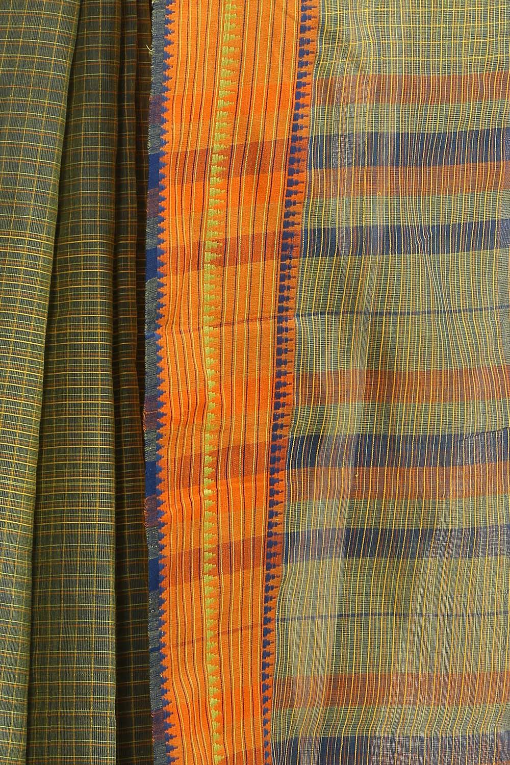 Green Pure Cotton Naranyanpet Saree image number null