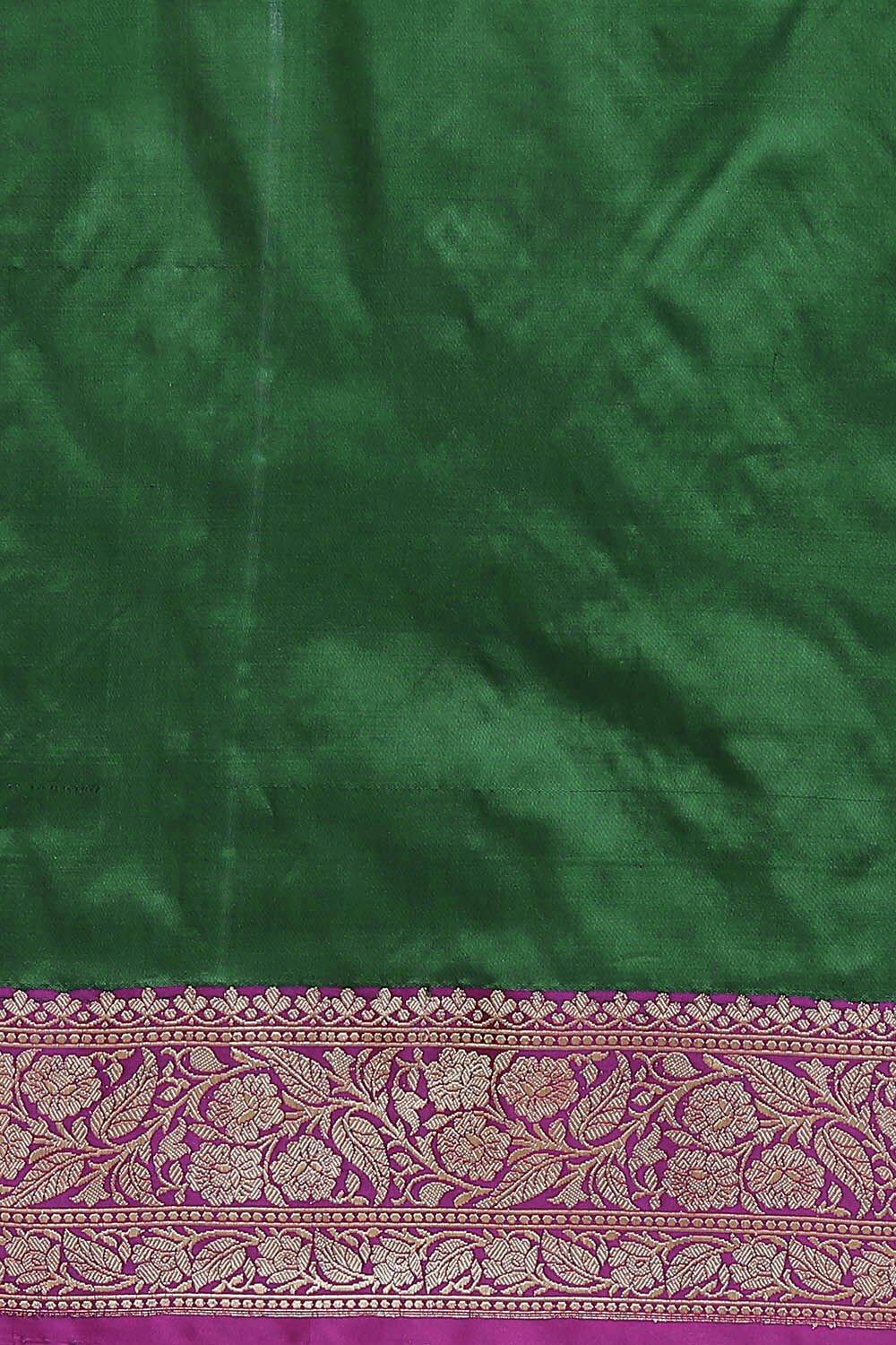 Dark Green Pure Silk Banarasi Saree image number null