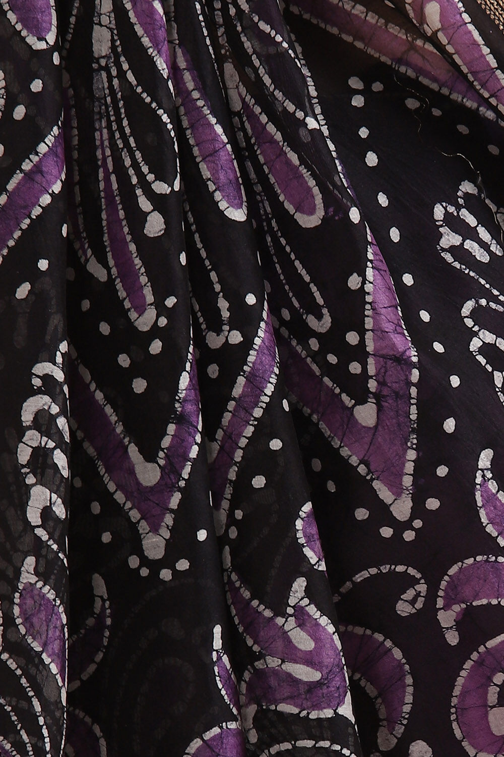 Purple Pure Silk Cotton Batik Saree image number null