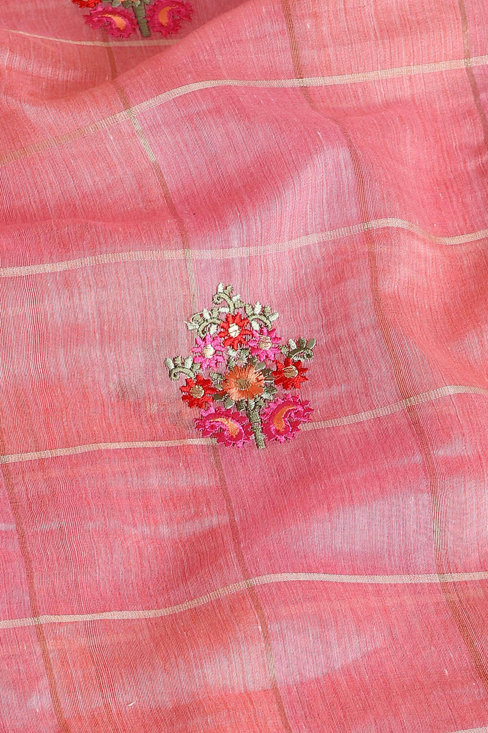 Pink Pure Embroidered Saree image number null