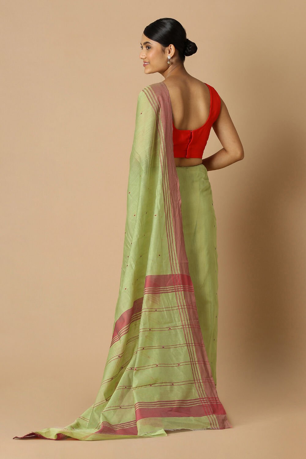 Green Pure Silk Cotton Chanderi Saree image number null