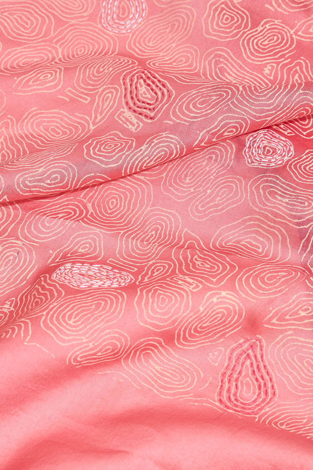 Light Pink Block Printed Pure Silk Cotton Saree image number null