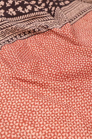 Black Rajasthan Block Printed Pure Cotton Saree thumbnail image number null