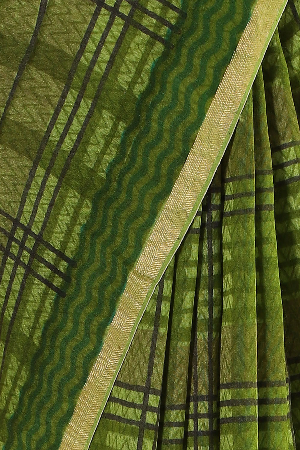 Green Pure Tussar Vanya Printed Saree image number null