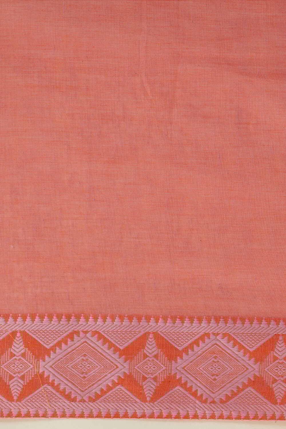 Orange Pure Cotton Woven Design Bengali Saree image number null