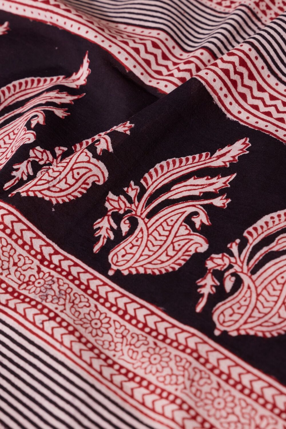 Black Bagh Block Printed Pure Cotton Saree image number null