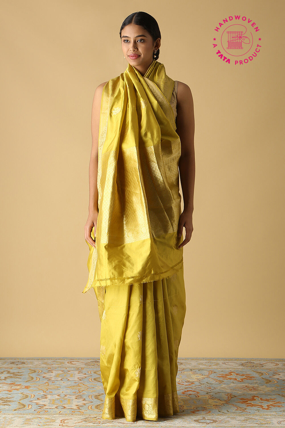Light Green Pure Silk Banarasi Saree image number null