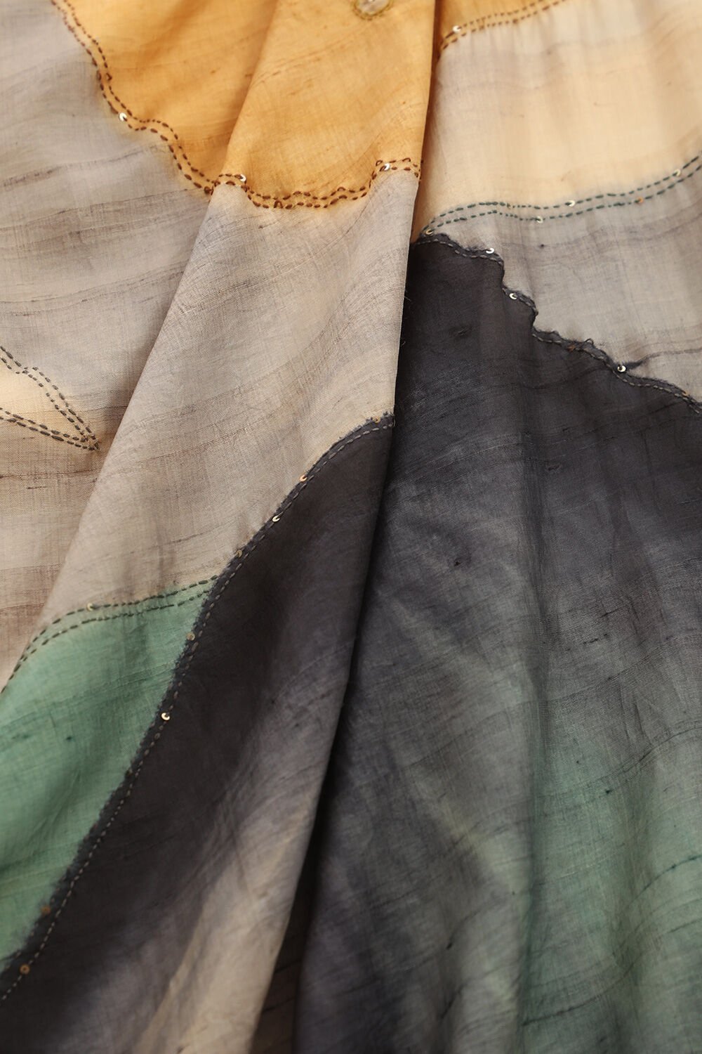 Multicoloured Murshidabad Pure Silk Hand Painted Saree image number null