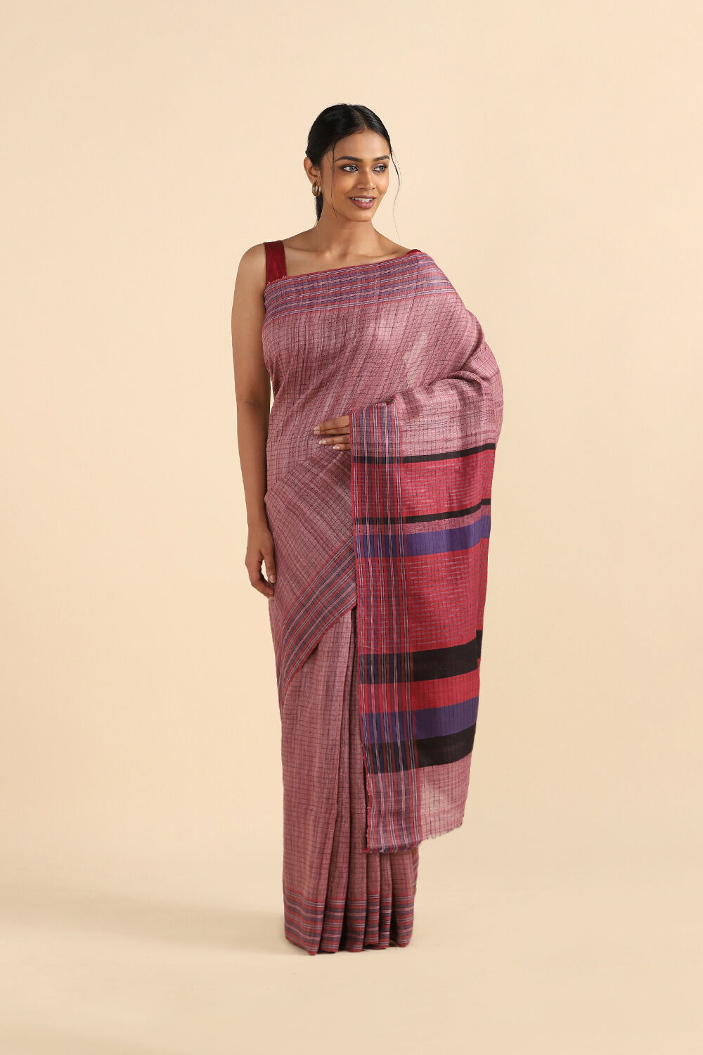 Violet Pure Tussar Bhagalpuri Saree image number null