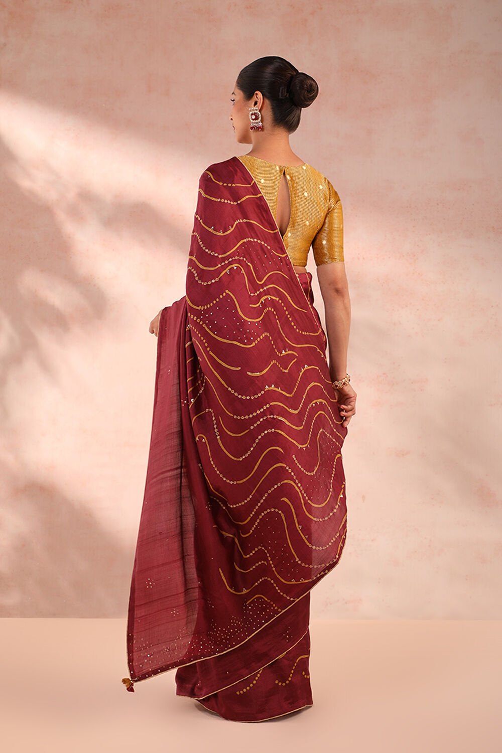 Pink Pure Silk Hand Painted Saree image number null