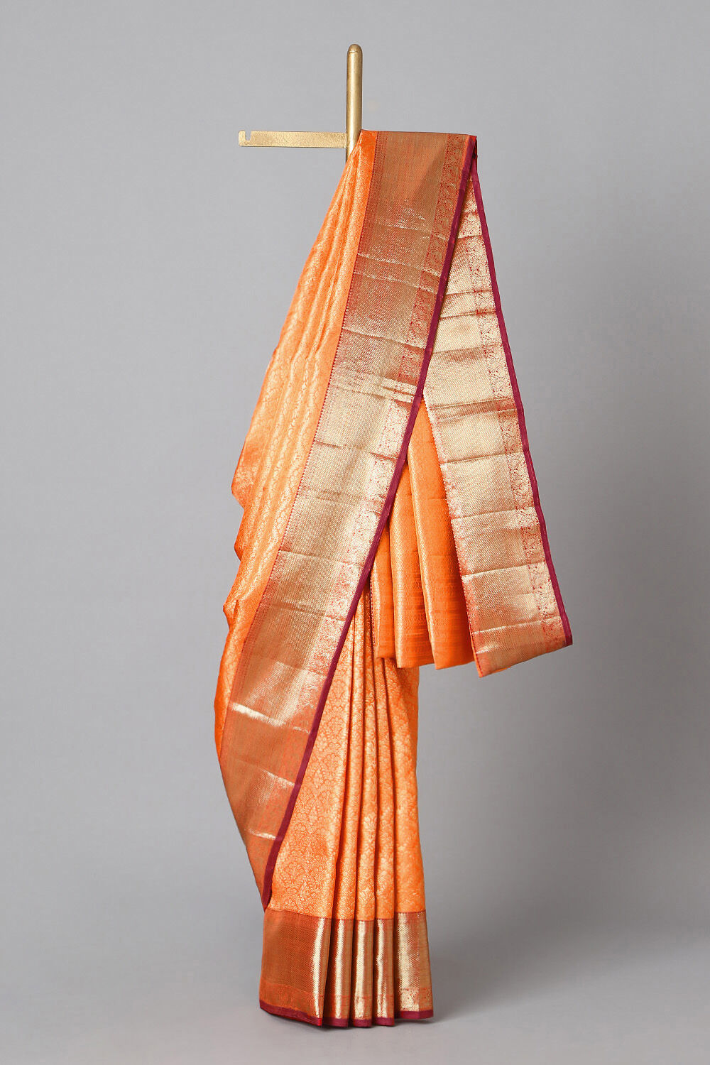 Orange Pure Silk Kanjivaram Saree image number null