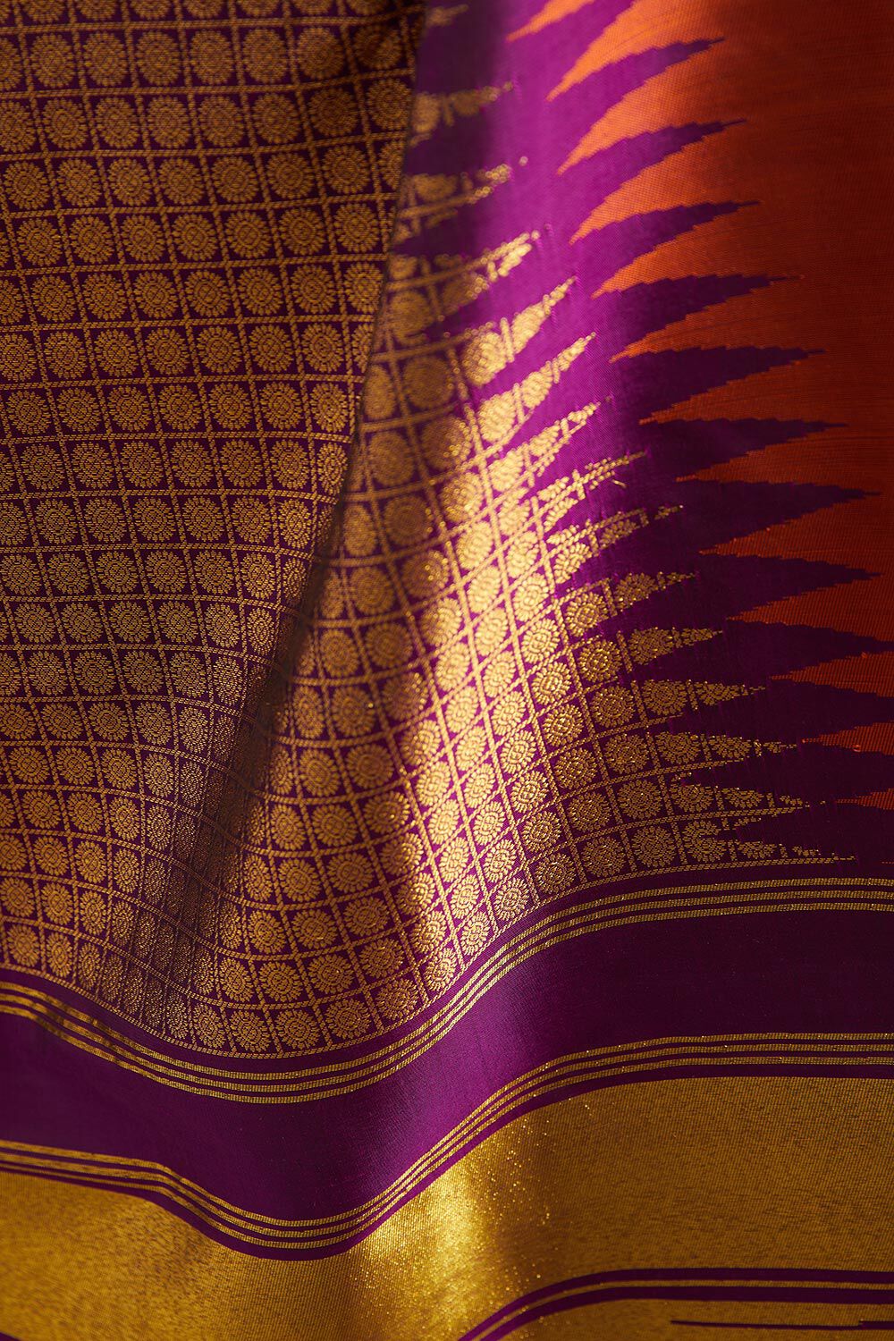 Violet Woven Pure Silk Kanjivaram Saree image number null