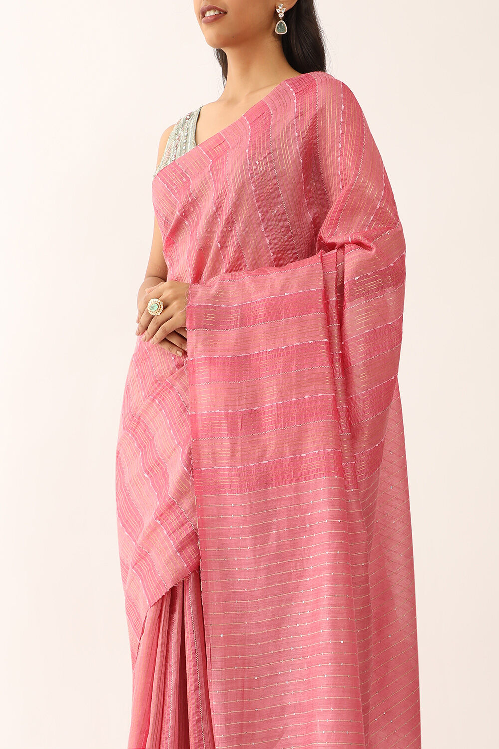 Pink Chattisgarh Woven Pure Tussar Silk Saree image number null