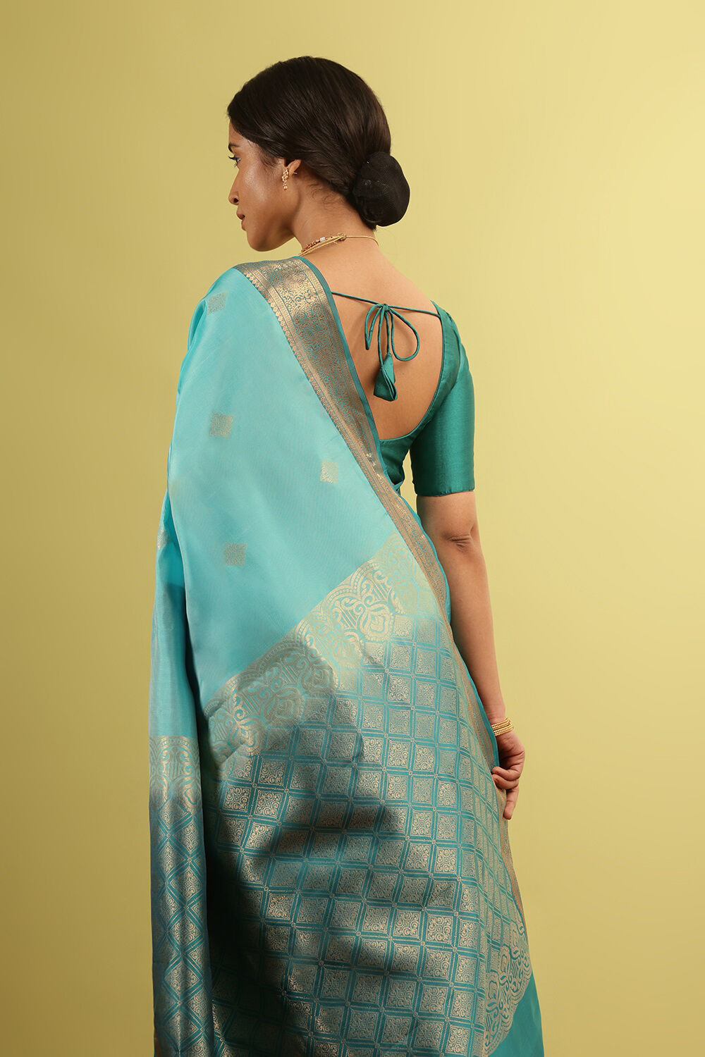 Light Blue Woven Silk Viscose Saree image number null