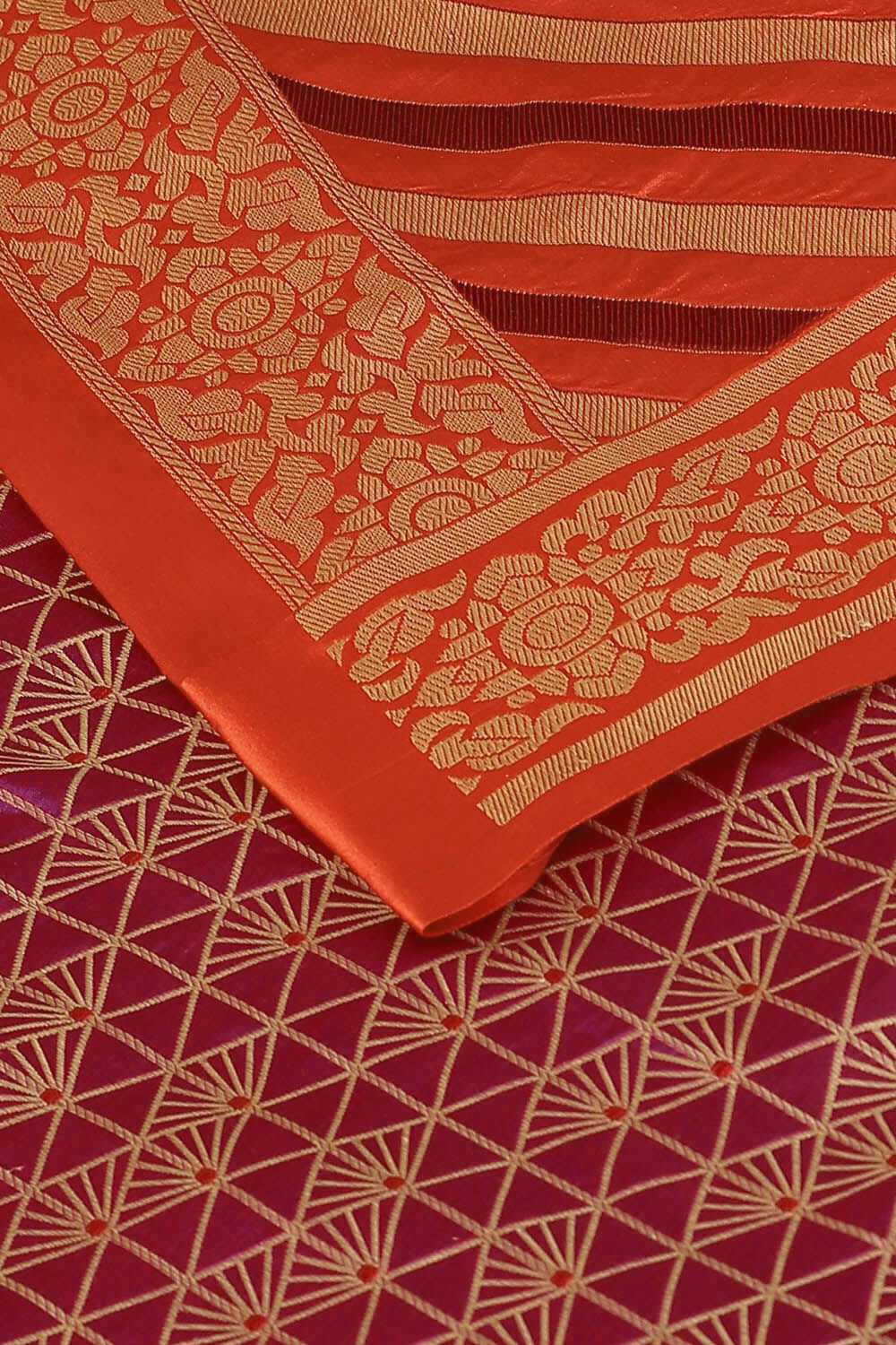 Purple Pure Silk Banarasi Brocade Saree image number null