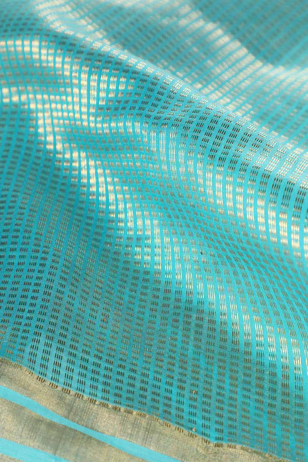 Light Blue Chanderi Pure Silk Cotton Woven Saree image number null