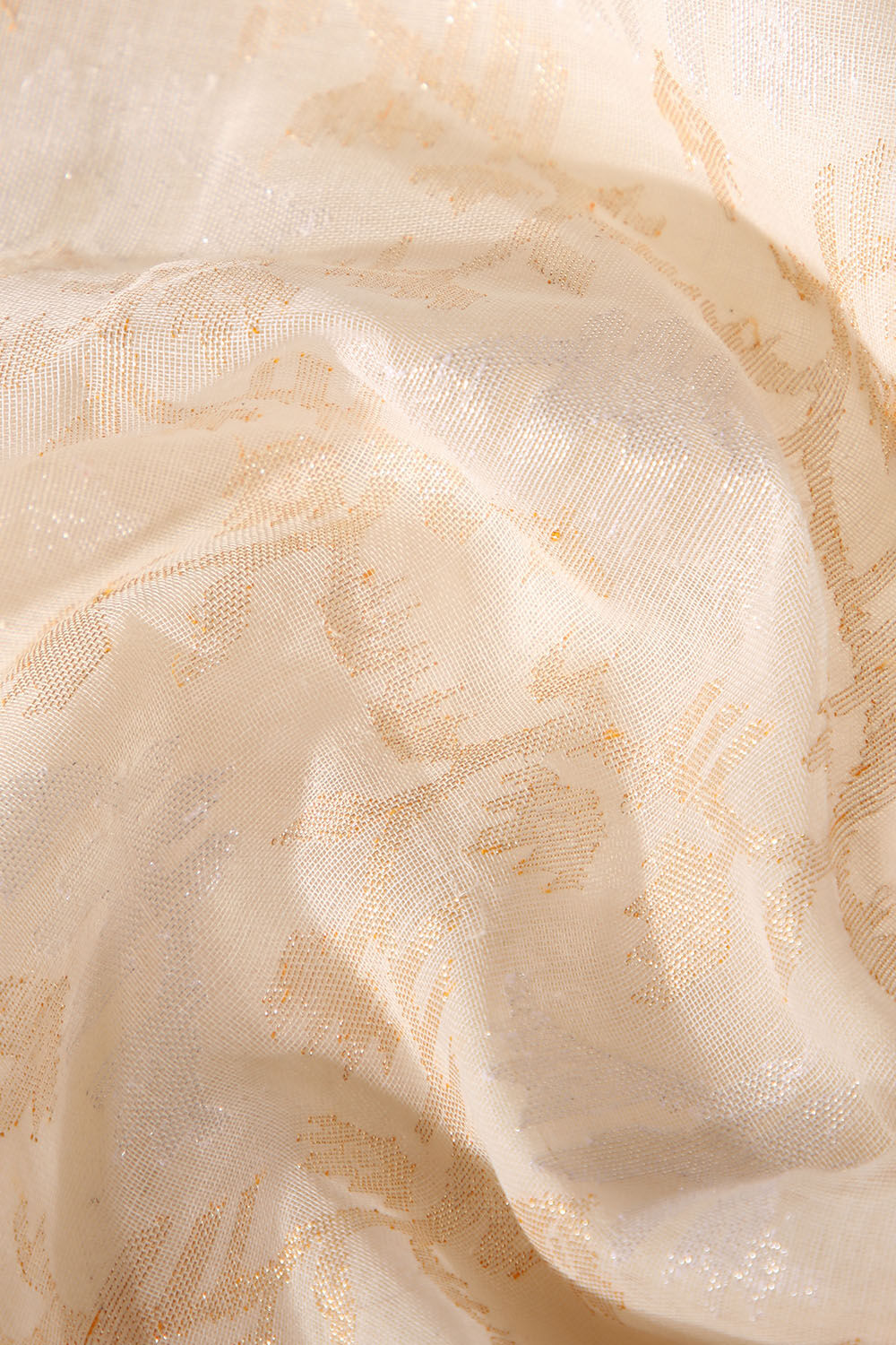 White Pure Cotton Shwetambari Banarasi Saree image number null