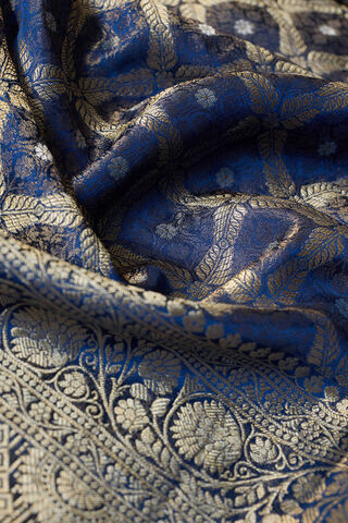Blue   Woven Viscose Tissue Saree thumbnail image number null