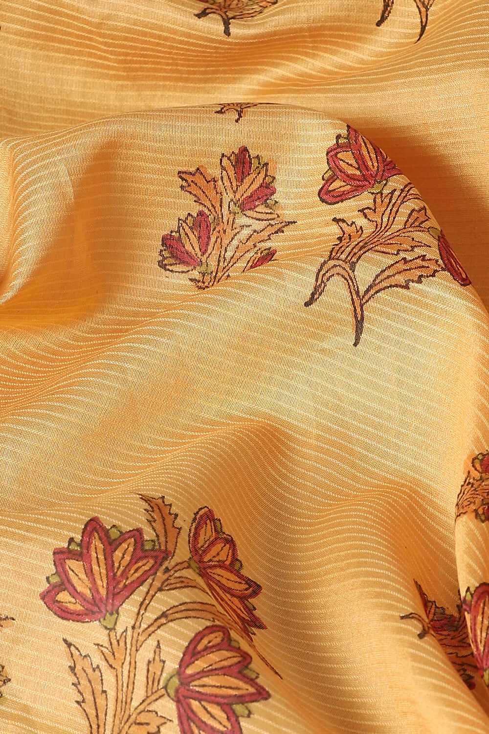 Orange Pure Silk Cotton Sanganeri Printed Saree image number null