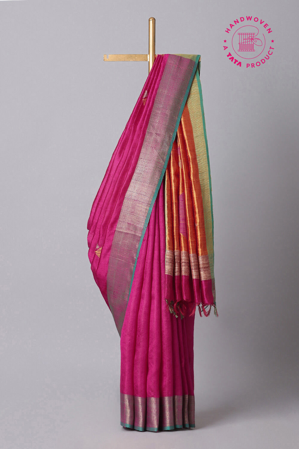 Pink Pure Tussar Silk Bhagalpuri Saree image number null