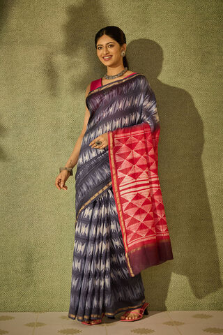Blue Rajasthan Pure Silk Cotton Tie & Dye Shibori Saree thumbnail image number null