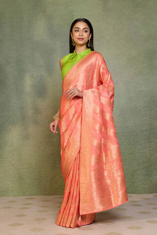 Light Pink Woven Pure Viscose Saree thumbnail image number null