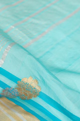 Light Blue Woven Pure Silk Cotton Chanderi Saree thumbnail image number null