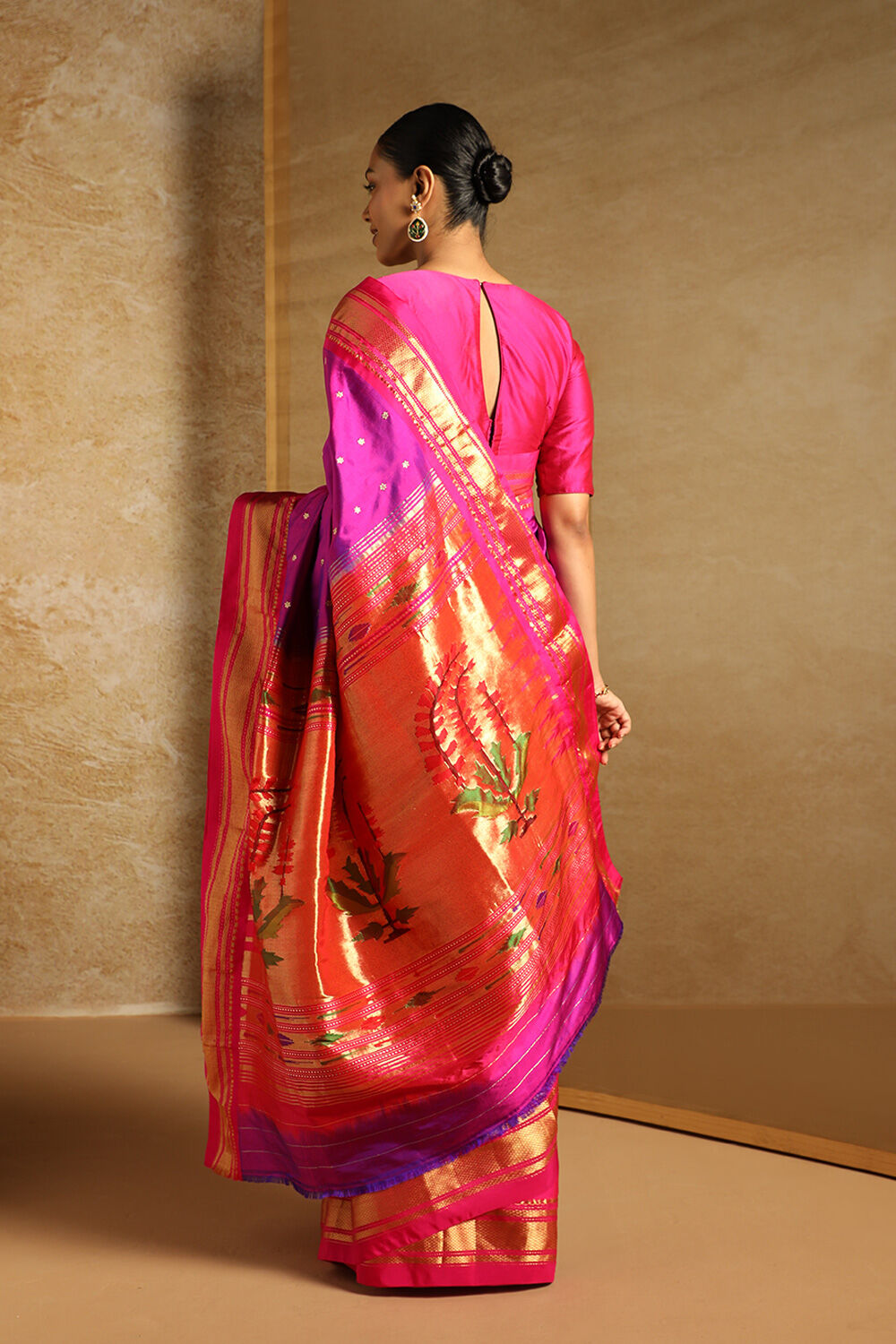 Purple Pure Silk Paithani Saree image number null