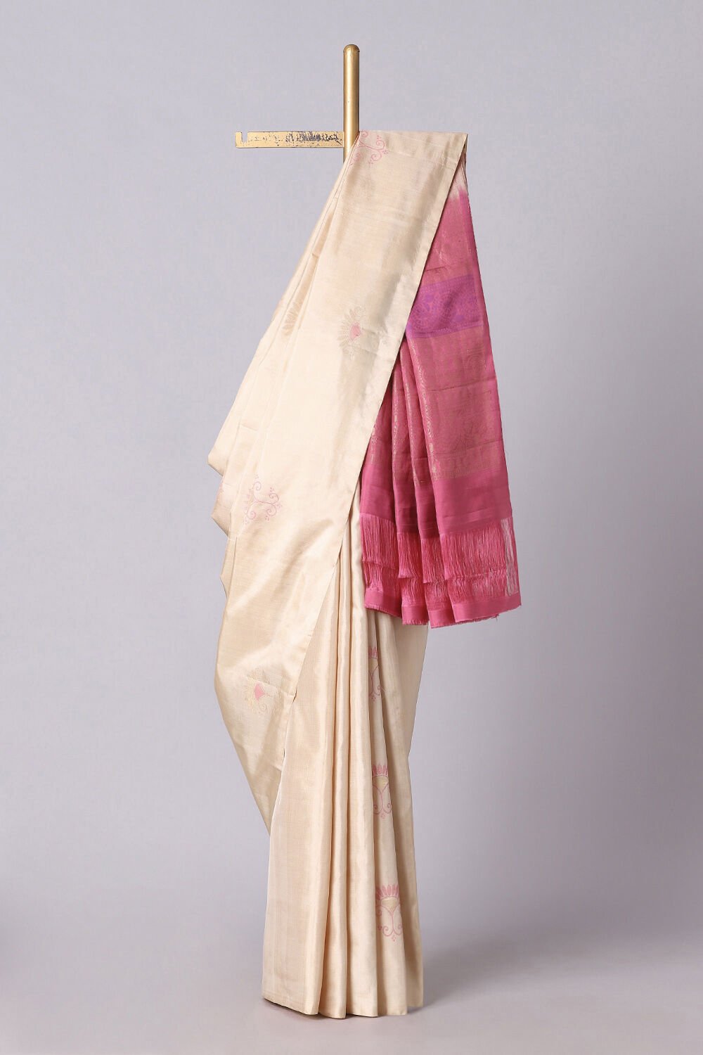 Beige Pure Silk South Saree image number null