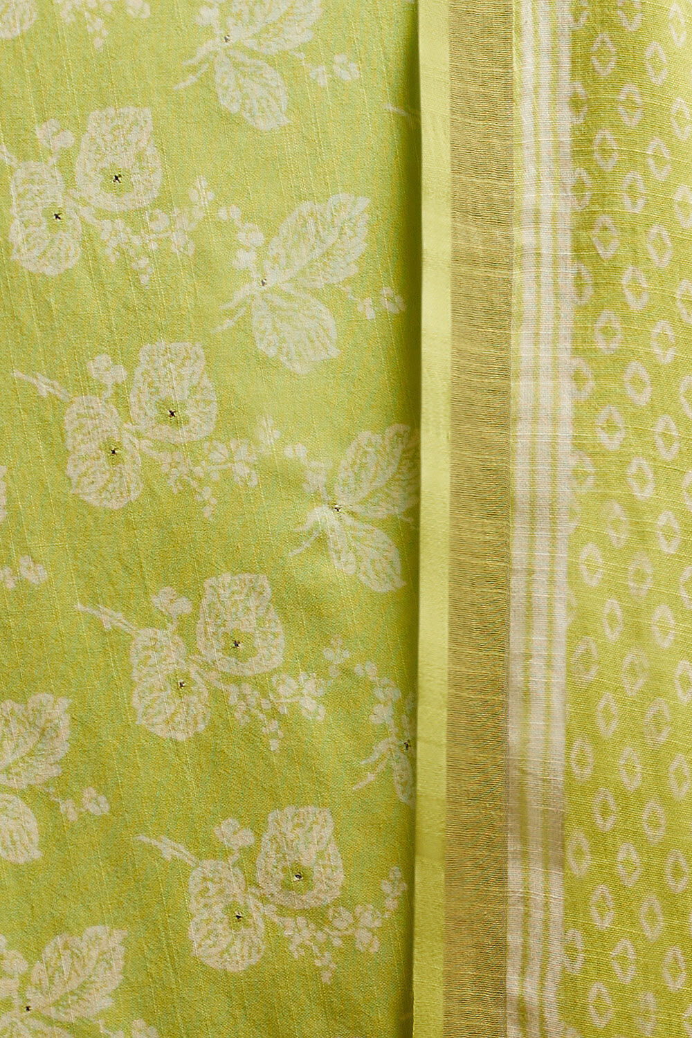 Light Green Screen Printed  Pure Cotton Linen Unstitched Suit Set image number null