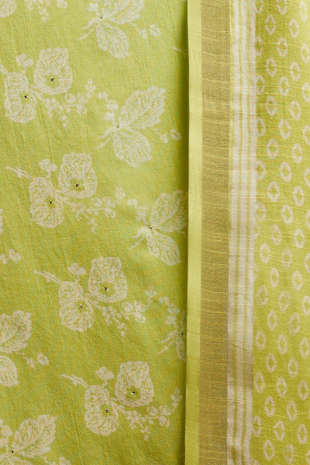 Light Green Screen Printed Pure Cotton Linen Unstitched Suit Set image number null