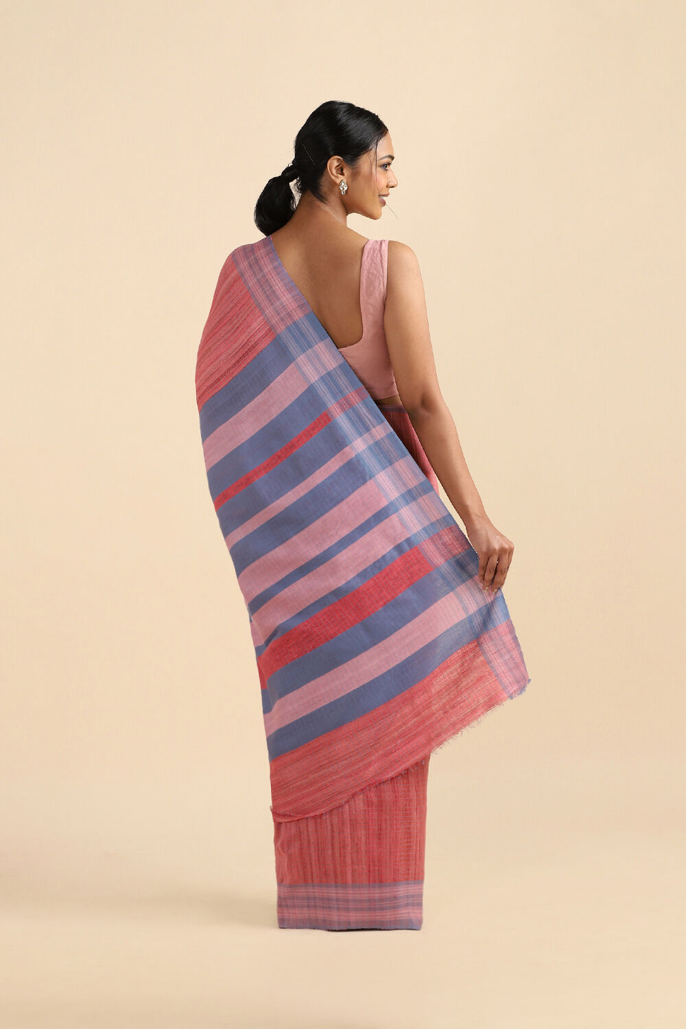 Light Red Pure Tussar Silk Bhagalpuri Saree image number null