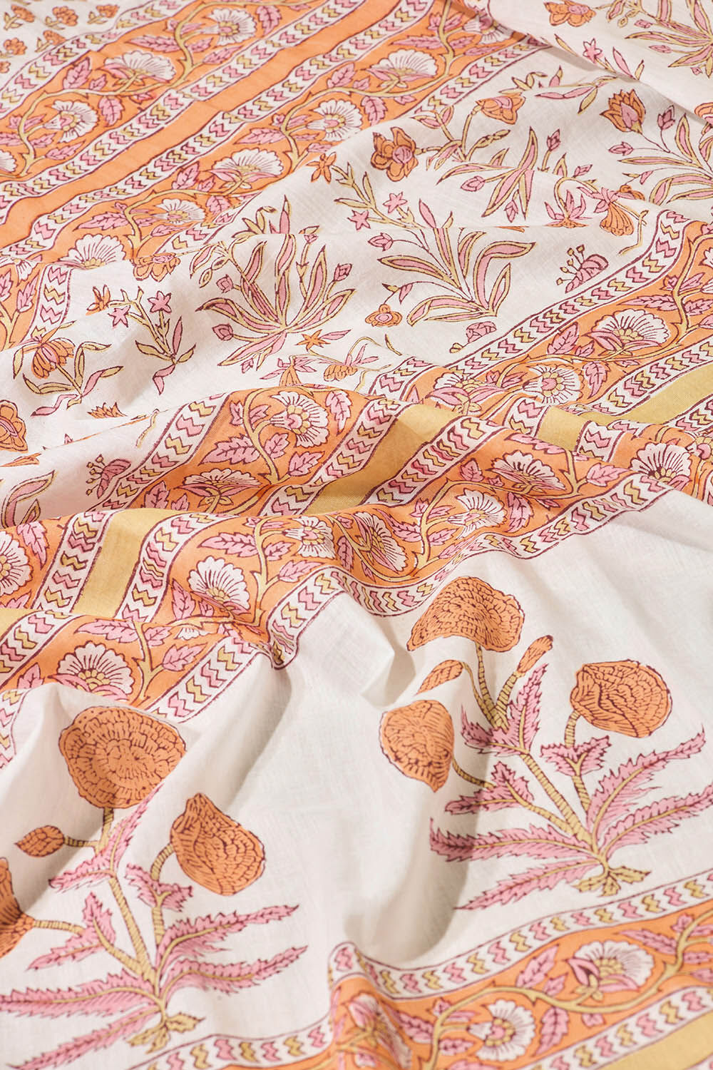 Light Orange Rajasthan Pure Cotton Printed Sanganeri Saree image number null