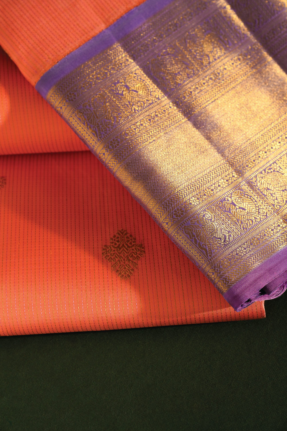 Light Orange Woven Pure Kanjivaram Silk Saree image number null