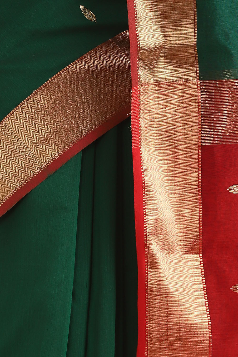 Green Pure Silk Cotton Maheshwari Saree image number null