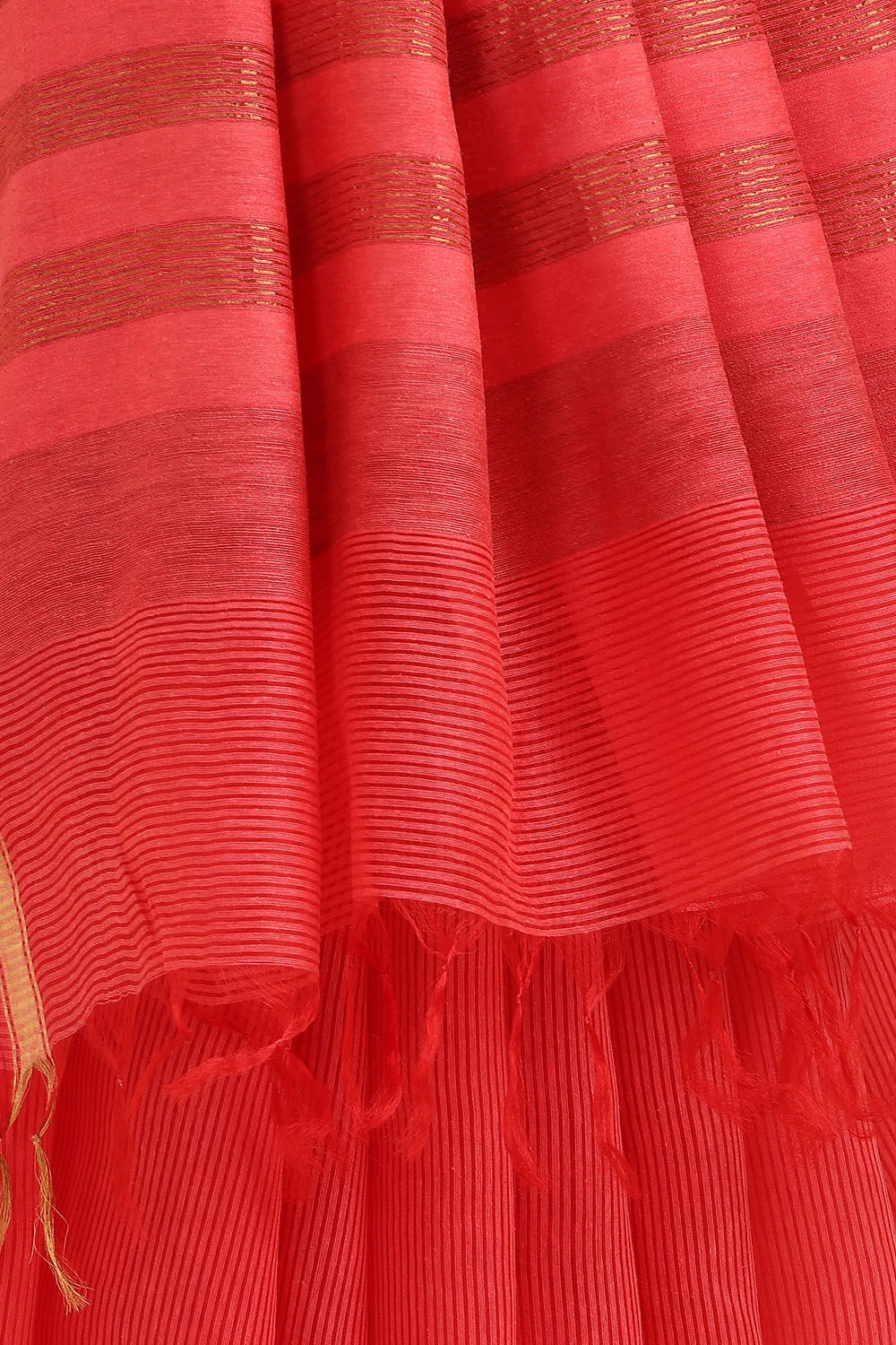 Red Pure Silk Woven Saree image number null