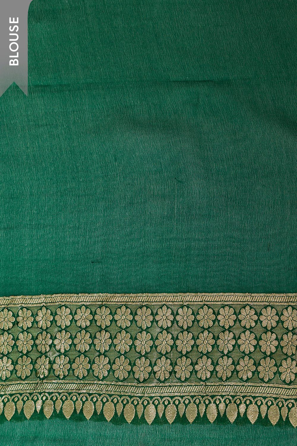 Dark Green Pure Silk Georgette Cutwork Banaras Saree image number null
