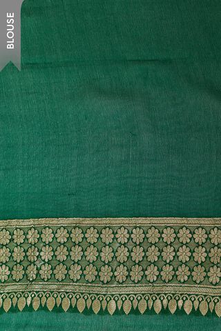 Dark Green Pure Silk Georgette Cutwork Banaras Saree thumbnail image number null