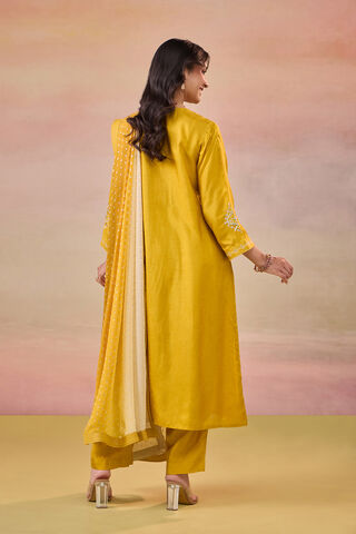 Yellow Pure Viscose Embroidered Kurta Set thumbnail image number null