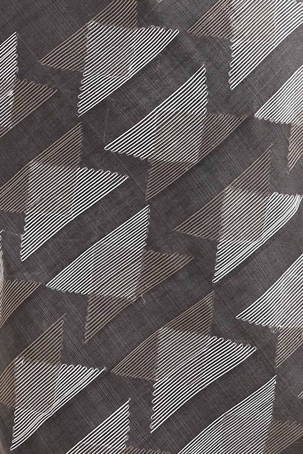 Black Pure Silk Cotton Bengal Saree image number null