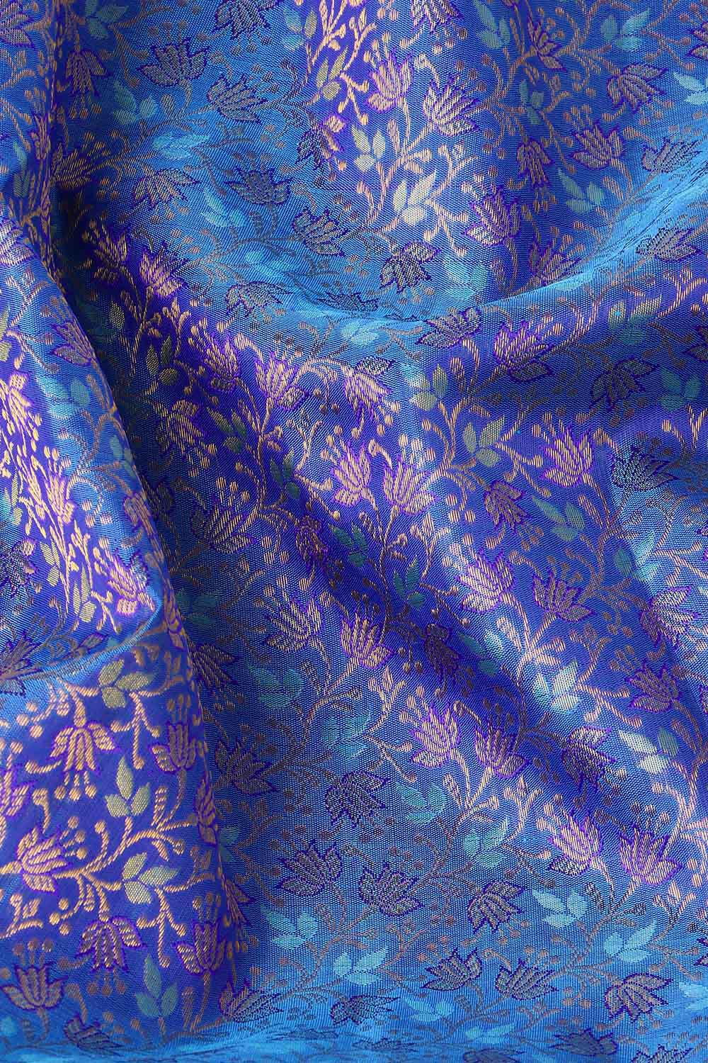 Light Blue Pure Silk Kanjivaram Saree image number null