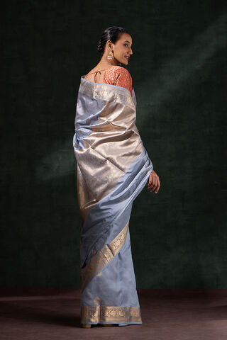 Grey Silk Viscose Kadwa Saree thumbnail image number null