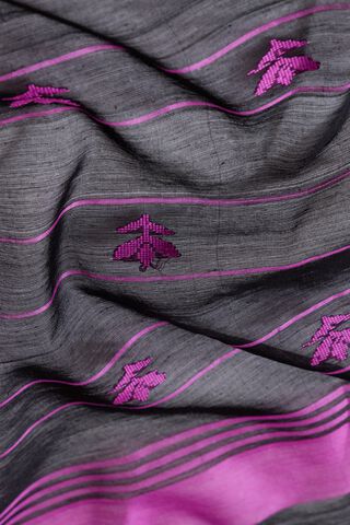 Black Chanderi Woven Pure Silk Cotton Saree thumbnail image number null