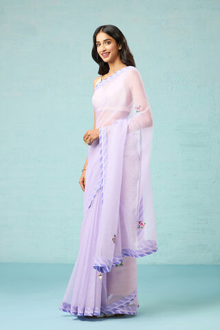 Violet Pure Kota Embroidered Saree thumbnail image number null