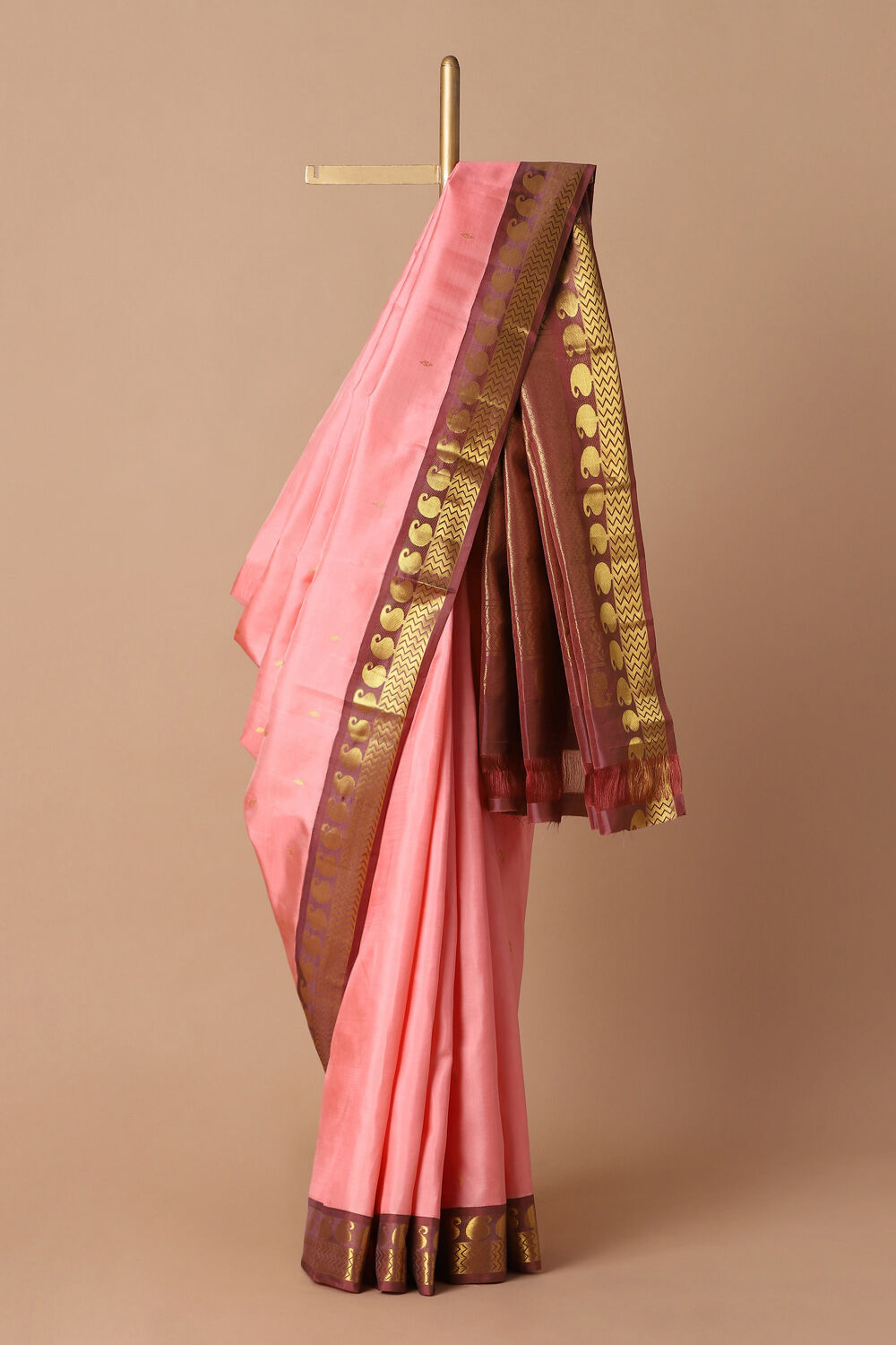 Light Orange Pure Silk Kanjivaram Saree image number null